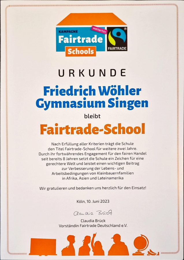 Das FWG bleibt Fairtrade School