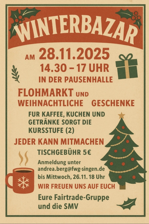 Winterbasar in der Pausenhalle